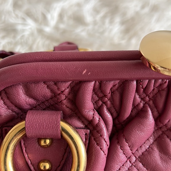 Marc Jacobs Quilted Leather Mini Stam Shoulder Bag PINK color ,looks like new - Picture 7 of 8
